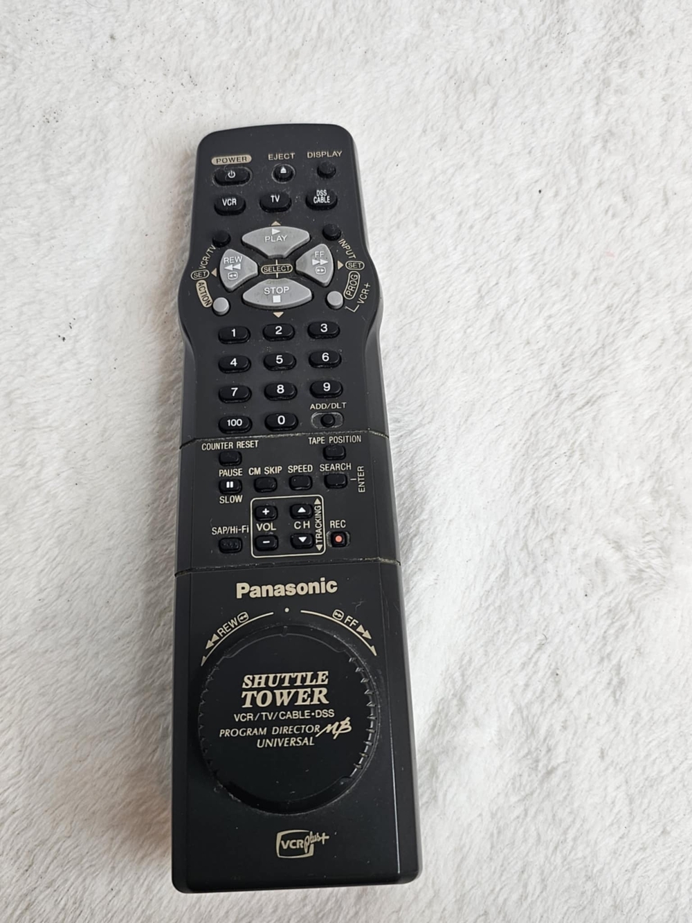Panasonic Black Shuttle Tower Universal Remote for VCR/TV/Cable